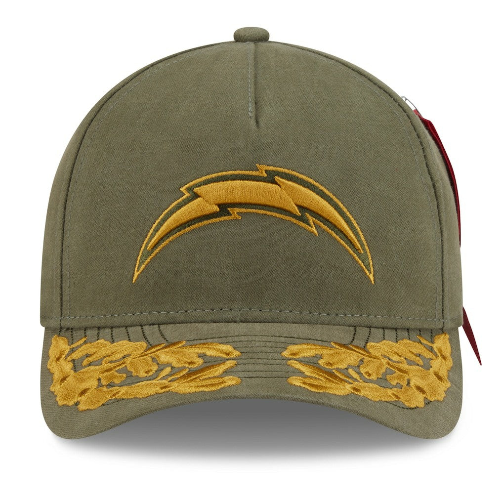 Los Angeles Chargers New Era x Alpha Industries A-Frame 9FORTY Adjustable Hat Olive | NFL