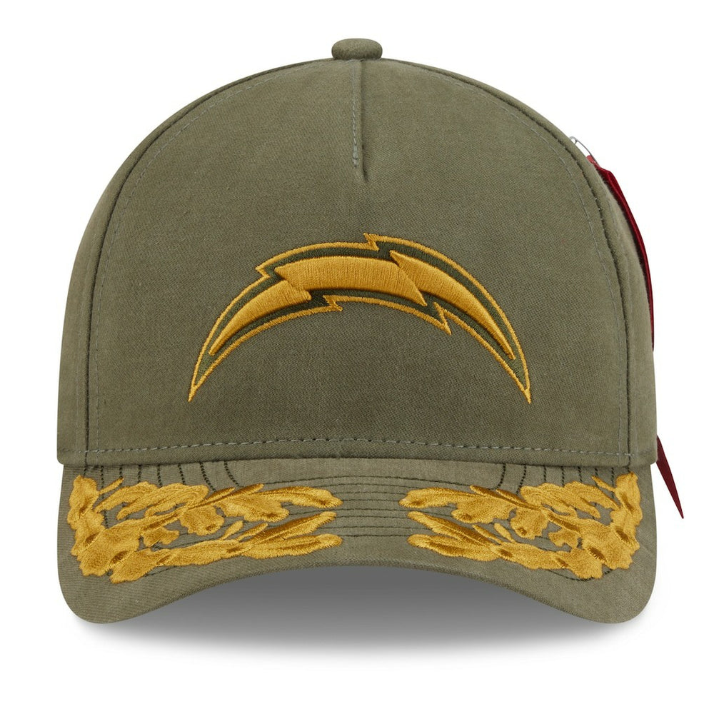 Los Angeles Chargers New Era x Alpha Industries A-Frame 9FORTY Adjustable Hat Olive | NFL