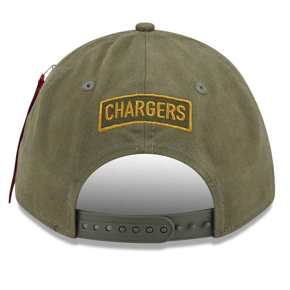 Los Angeles Chargers New Era x Alpha Industries A-Frame 9FORTY Adjustable Hat Olive | NFL