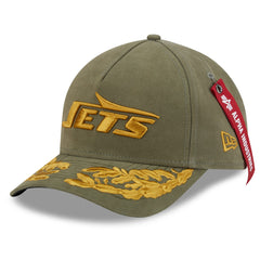 New York Jets New Era x Alpha Industries A-Frame 9FORTY Adjustable Hat Olive | NFL