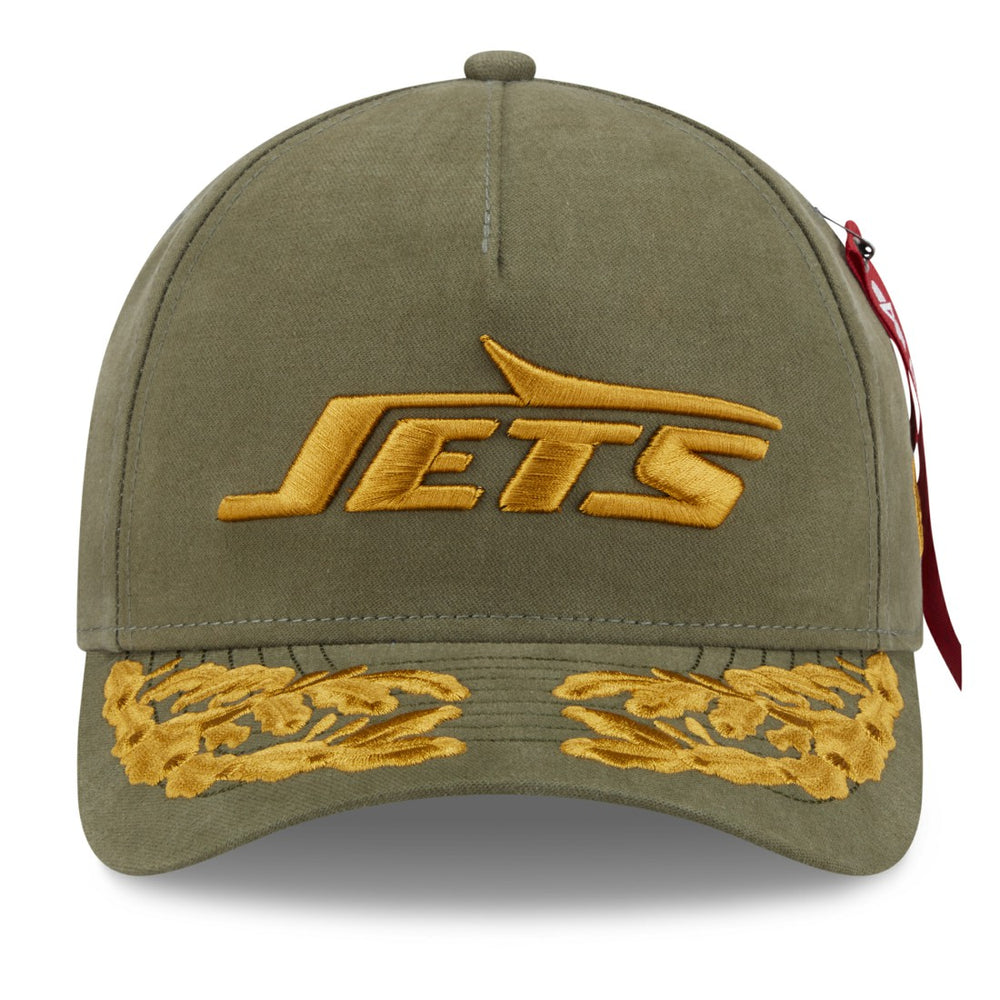 New York Jets New Era x Alpha Industries A-Frame 9FORTY Adjustable Hat Olive | NFL