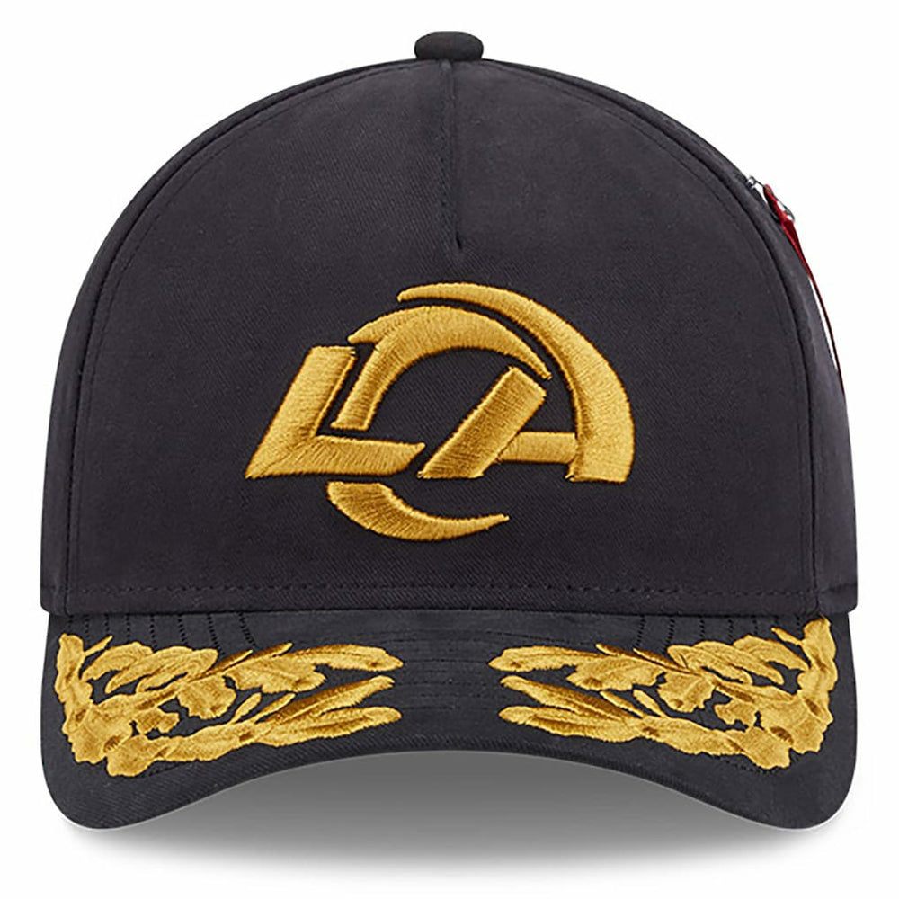 Los Angeles Rams New Era x Alpha Industries A-Frame 9FORTY Adjustable Hat Black | NFL
