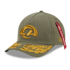 Los Angeles Rams New Era x Alpha Industries A-Frame 9FORTY Adjustable Hat Olive | NFL
