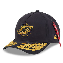 Miami Dolphins New Era x Alpha Industries A-Frame 9FORTY Adjustable Hat Black | NFL