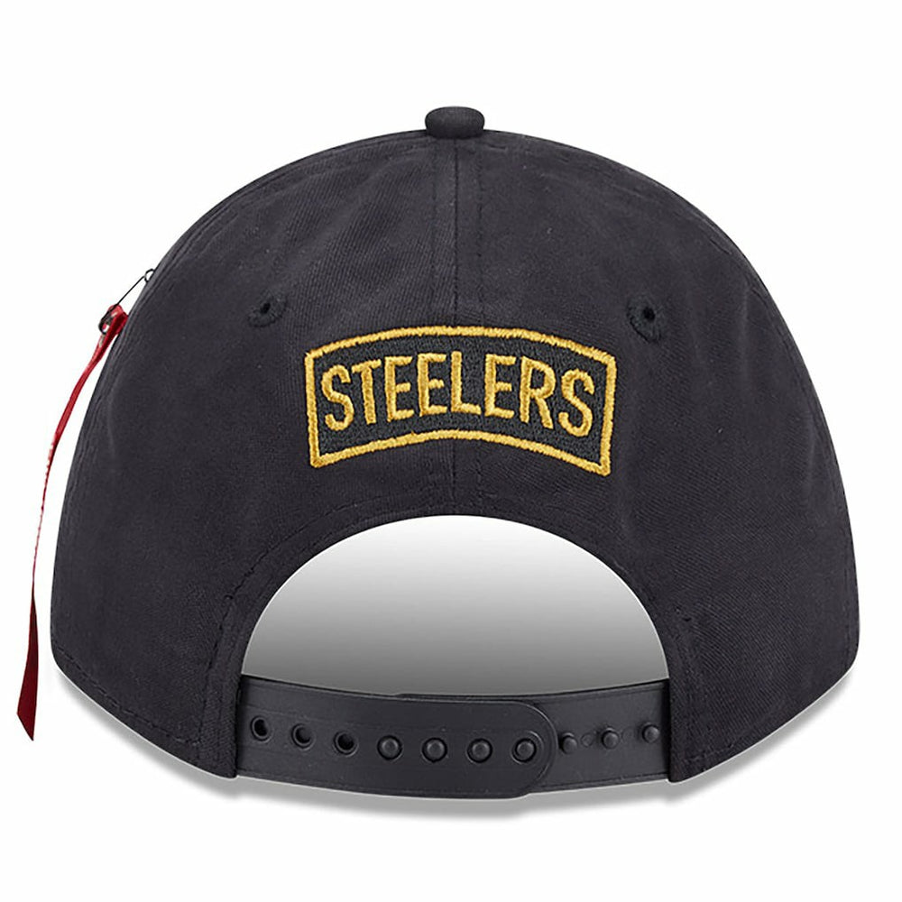 Pittsburgh Steelers New Era x Alpha Industries A-Frame 9FORTY Adjustable Hat Black | NFL