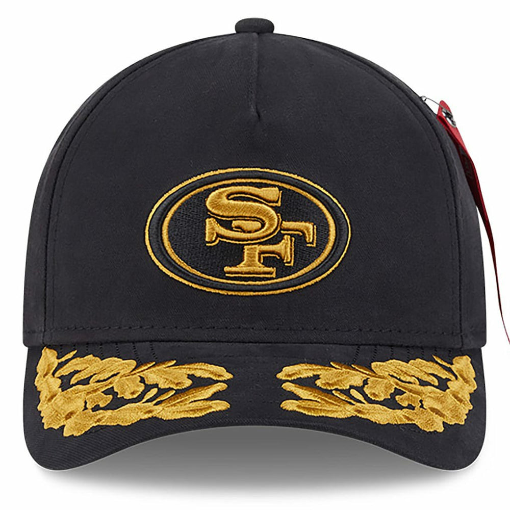 San Francisco 49ers New Era x Alpha Industries A-Frame 9FORTY Adjustable Hat Black | NFL