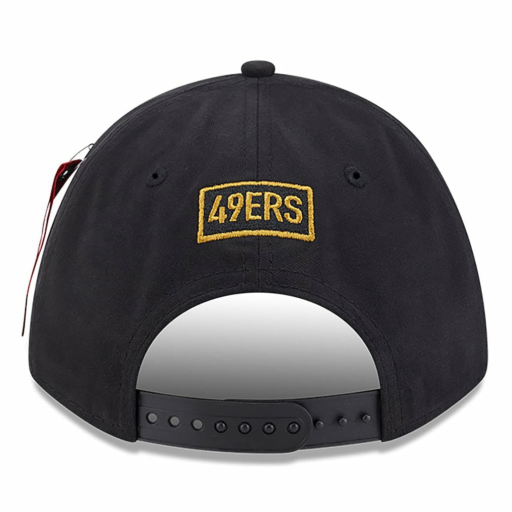 San Francisco 49ers New Era x Alpha Industries A-Frame 9FORTY Adjustable Hat Black | NFL