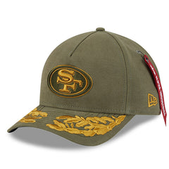 San Francisco 49ers New Era x Alpha Industries A-Frame 9FORTY Adjustable Hat Olive | NFL
