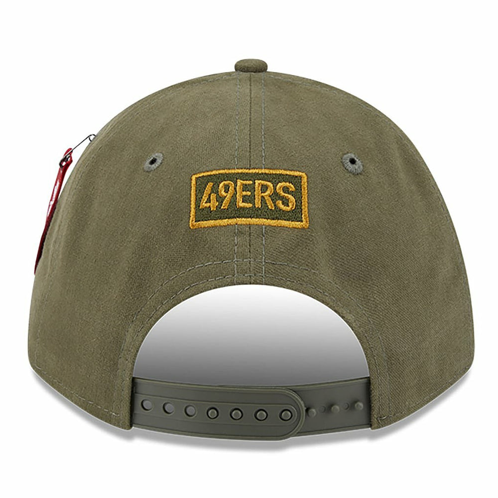San Francisco 49ers New Era x Alpha Industries A-Frame 9FORTY Adjustable Hat Olive | NFL