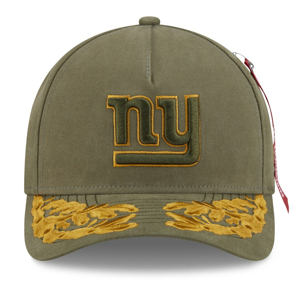New York Giants New Era x Alpha Industries A-Frame 9FORTY Adjustable Hat Olive | NFL