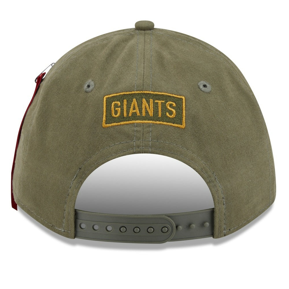 New York Giants New Era x Alpha Industries A-Frame 9FORTY Adjustable Hat Olive | NFL