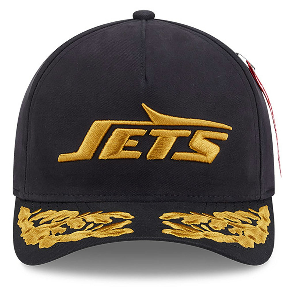 New York Jets New Era x Alpha Industries A-Frame 9FORTY Adjustable Hat Black | NFL