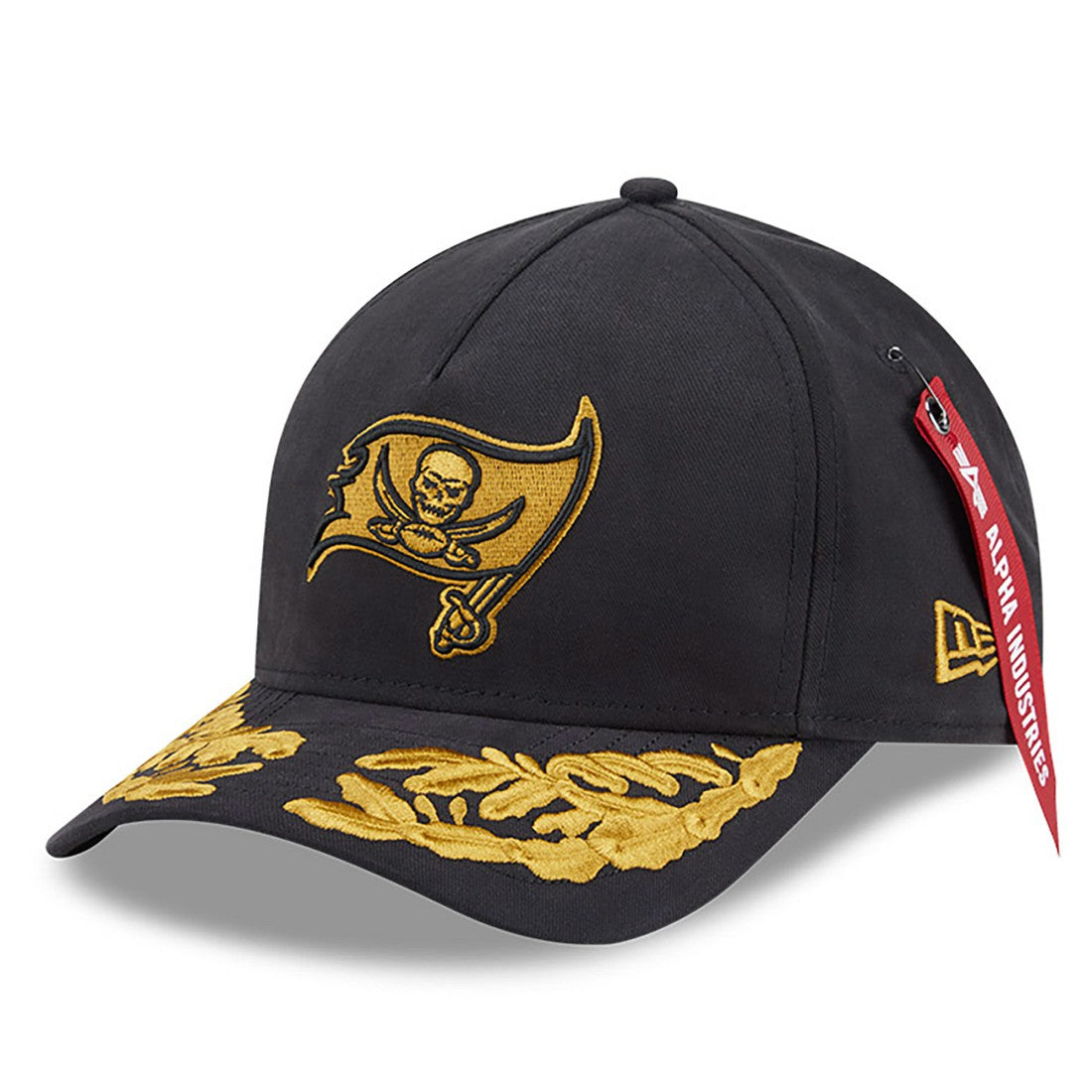 Tampa Bay Buccaneers New Era x Alpha Industries A-Frame 9FORTY Adjustable Hat Black | NFL