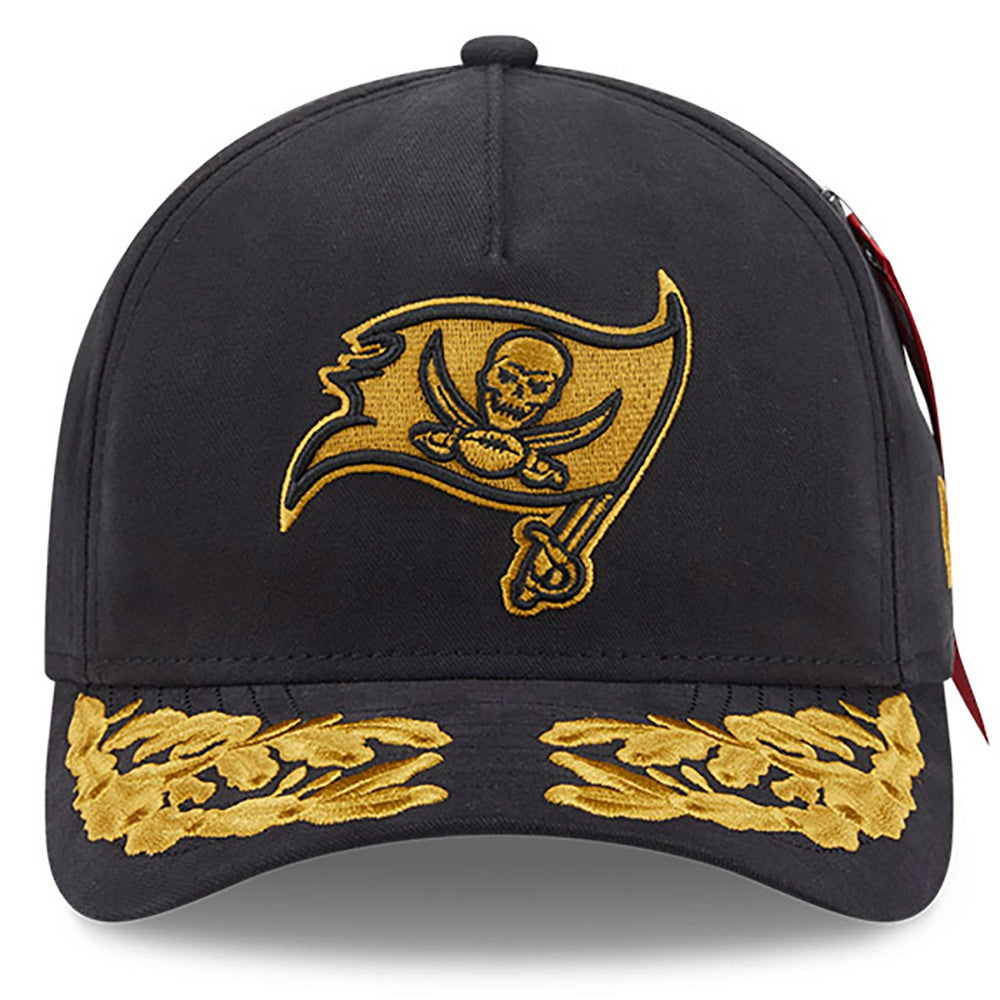 Tampa Bay Buccaneers New Era x Alpha Industries A-Frame 9FORTY Adjustable Hat Black | NFL
