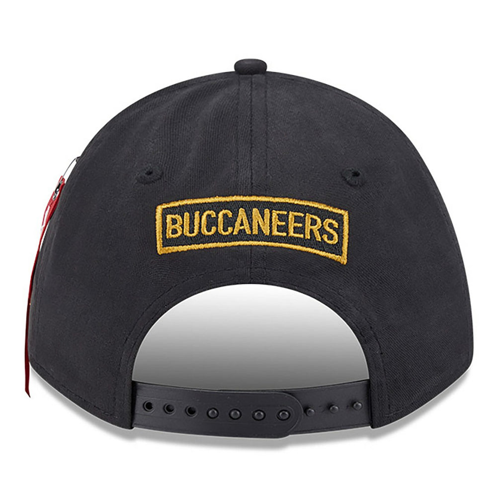 Tampa Bay Buccaneers New Era x Alpha Industries A-Frame 9FORTY Adjustable Hat Black | NFL
