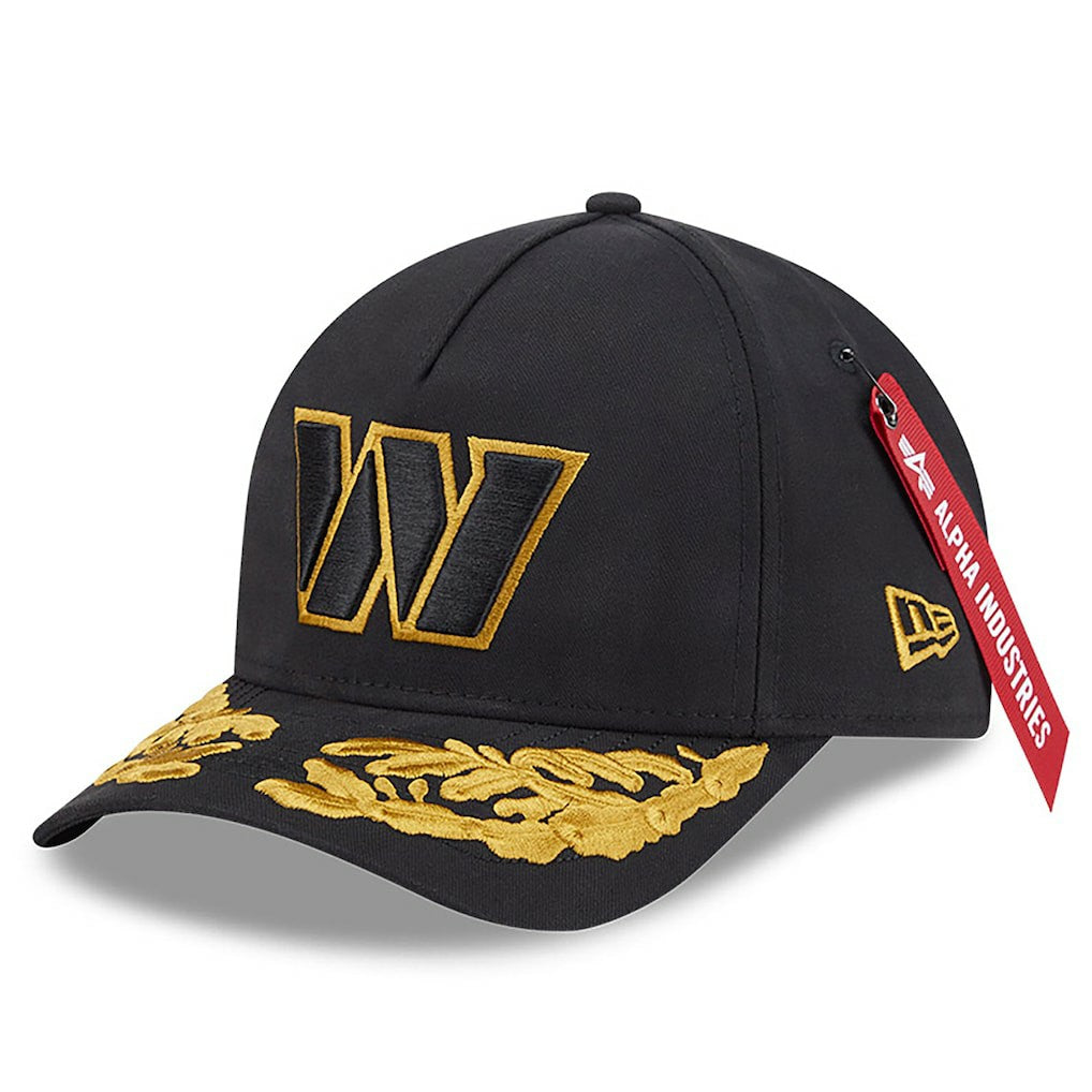 Washington Commanders New Era x Alpha Industries A-Frame 9FORTY Adjustable Hat Black | NFL