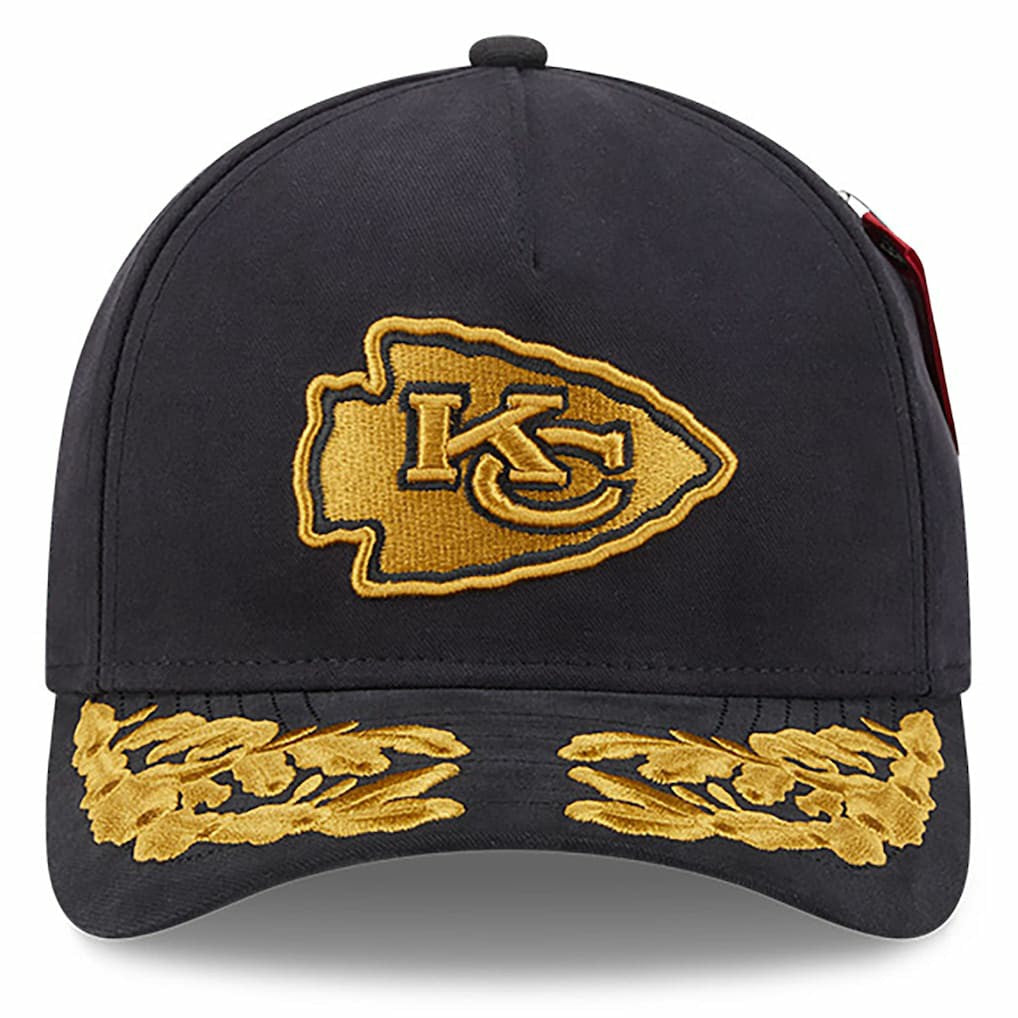 Kansas City Chiefs New Era x Alpha Industries A-Frame 9FORTY Adjustable Hat Black | NFL