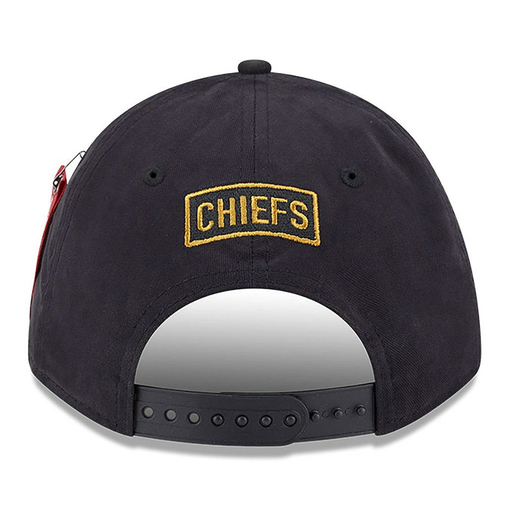 Kansas City Chiefs New Era x Alpha Industries A-Frame 9FORTY Adjustable Hat Black | NFL
