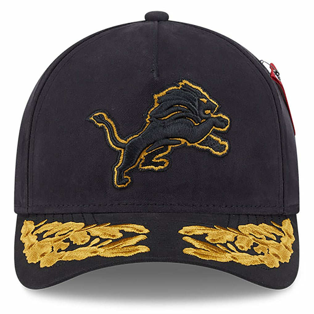 Detroit Lions New Era x Alpha Industries A-Frame 9FORTY Adjustable Hat Black | NFL