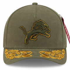 Detroit Lions New Era x Alpha Industries A-Frame 9FORTY Adjustable Hat Olive | NFL