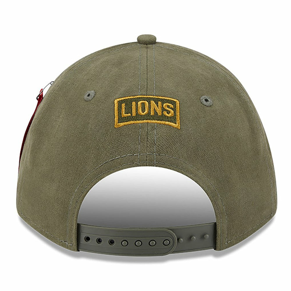 Detroit Lions New Era x Alpha Industries A-Frame 9FORTY Adjustable Hat Olive | NFL