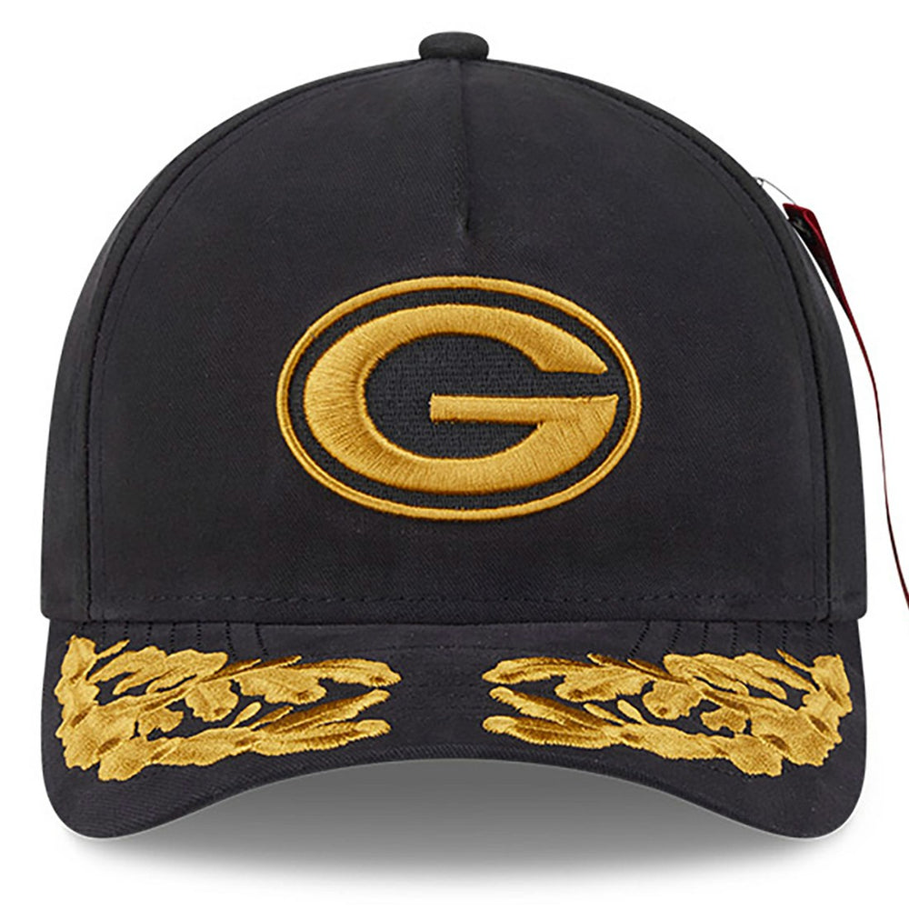Green Bay Packers New Era x Alpha Industries A-Frame 9FORTY Adjustable Hat Black | NFL