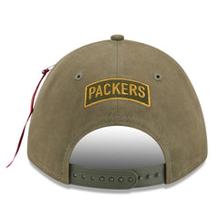 Green Bay Packers New Era x Alpha Industries A-Frame 9FORTY Adjustable Hat Olive | NFL