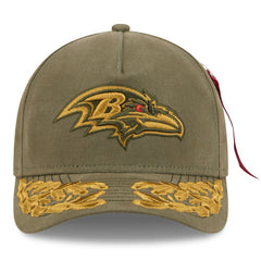 Baltimore Ravens New Era x Alpha Industries A-Frame 9FORTY Adjustable Hat Olive | NFL