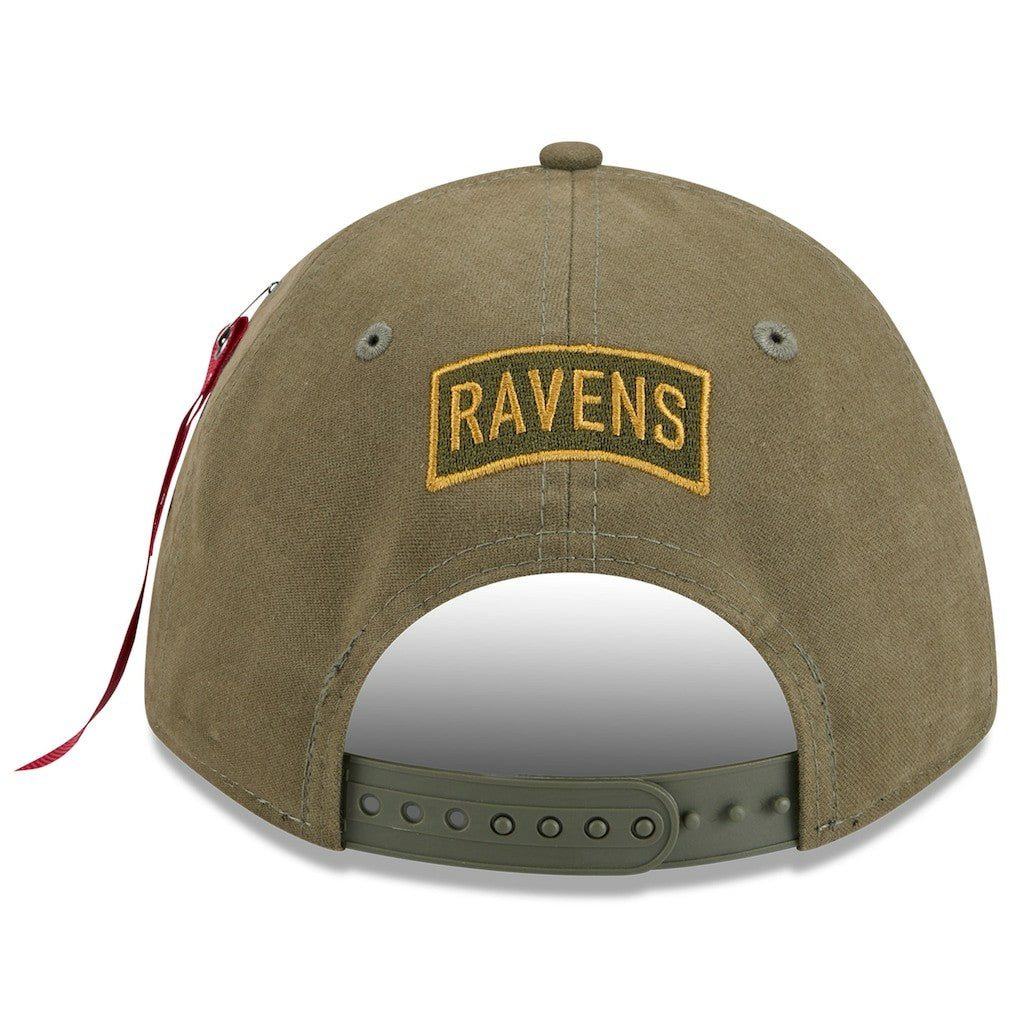 Baltimore Ravens New Era x Alpha Industries A-Frame 9FORTY Adjustable Hat Olive | NFL