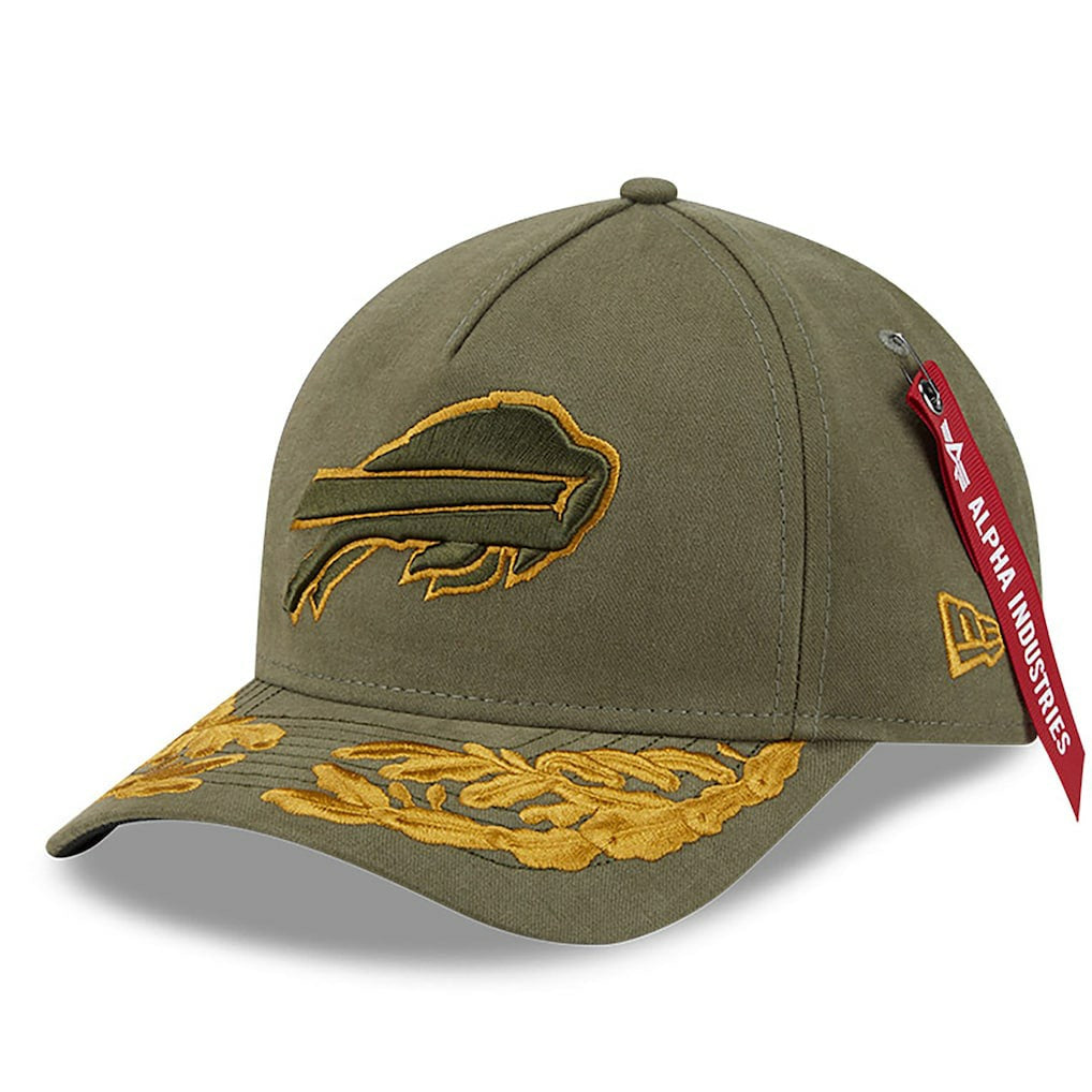 Buffalo Bills New Era x Alpha Industries A-Frame 9FORTY Adjustable Hat Olive | NFL