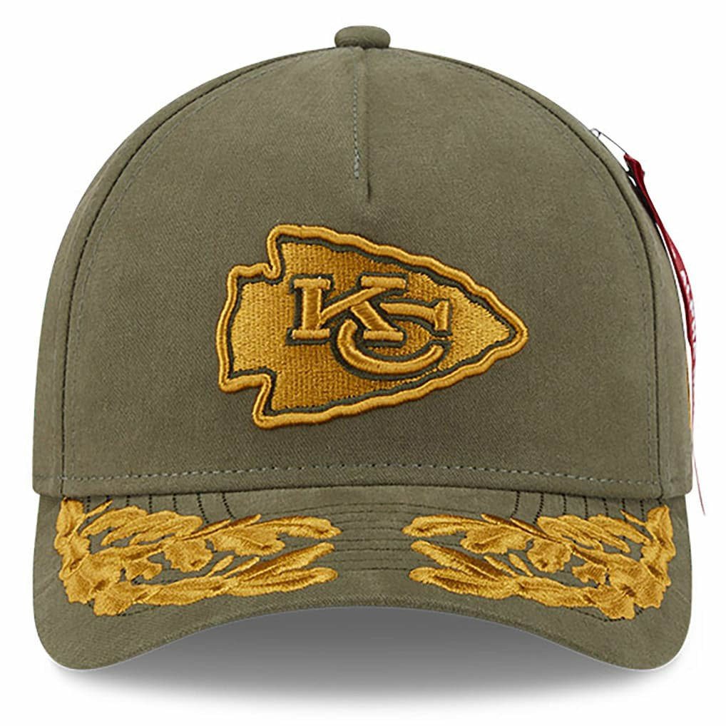 Kansas City Chiefs New Era x Alpha Industries A-Frame 9FORTY Adjustable Hat Olive | NFL