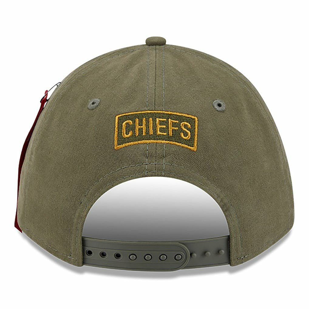 Kansas City Chiefs New Era x Alpha Industries A-Frame 9FORTY Adjustable Hat Olive | NFL