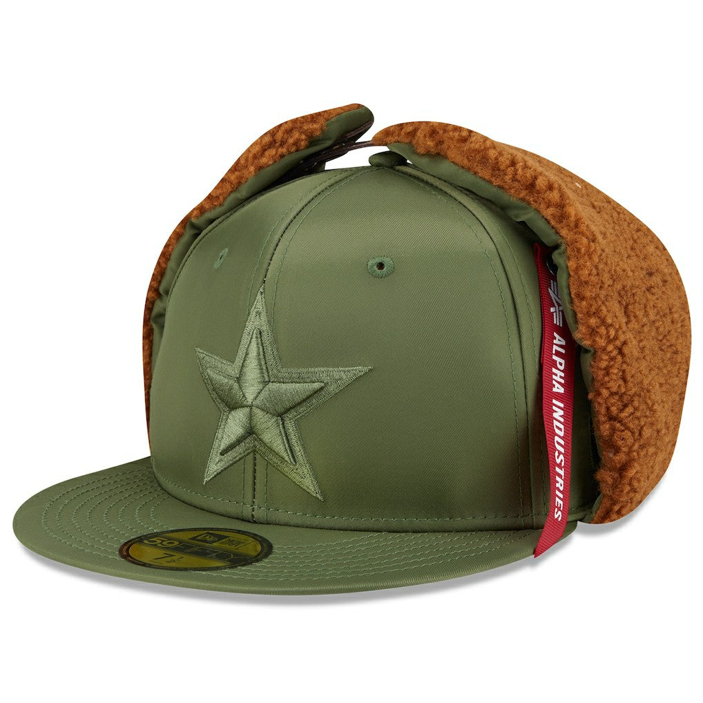 Dallas Cowboys New Era x Alpha Industries Dog Ears 59FIFTY Fitted Hat Olive | NFL