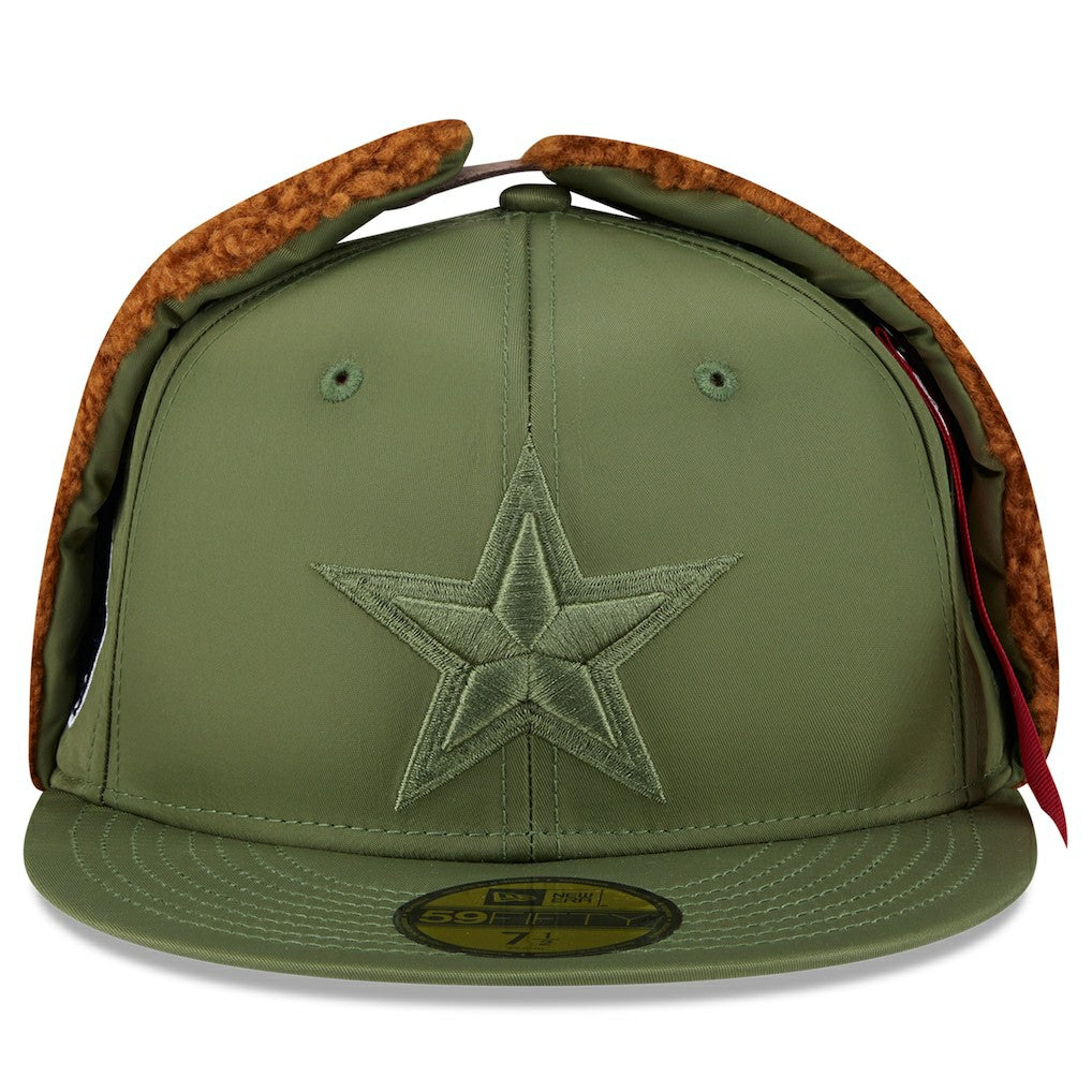 Dallas Cowboys New Era x Alpha Industries Dog Ears 59FIFTY Fitted Hat Olive | NFL