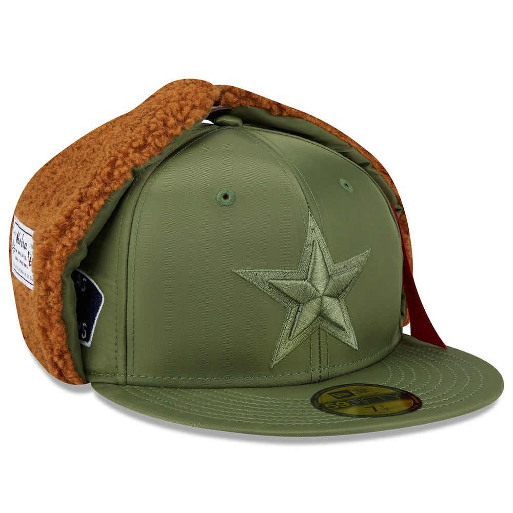 Dallas Cowboys New Era x Alpha Industries Dog Ears 59FIFTY Fitted Hat Olive | NFL