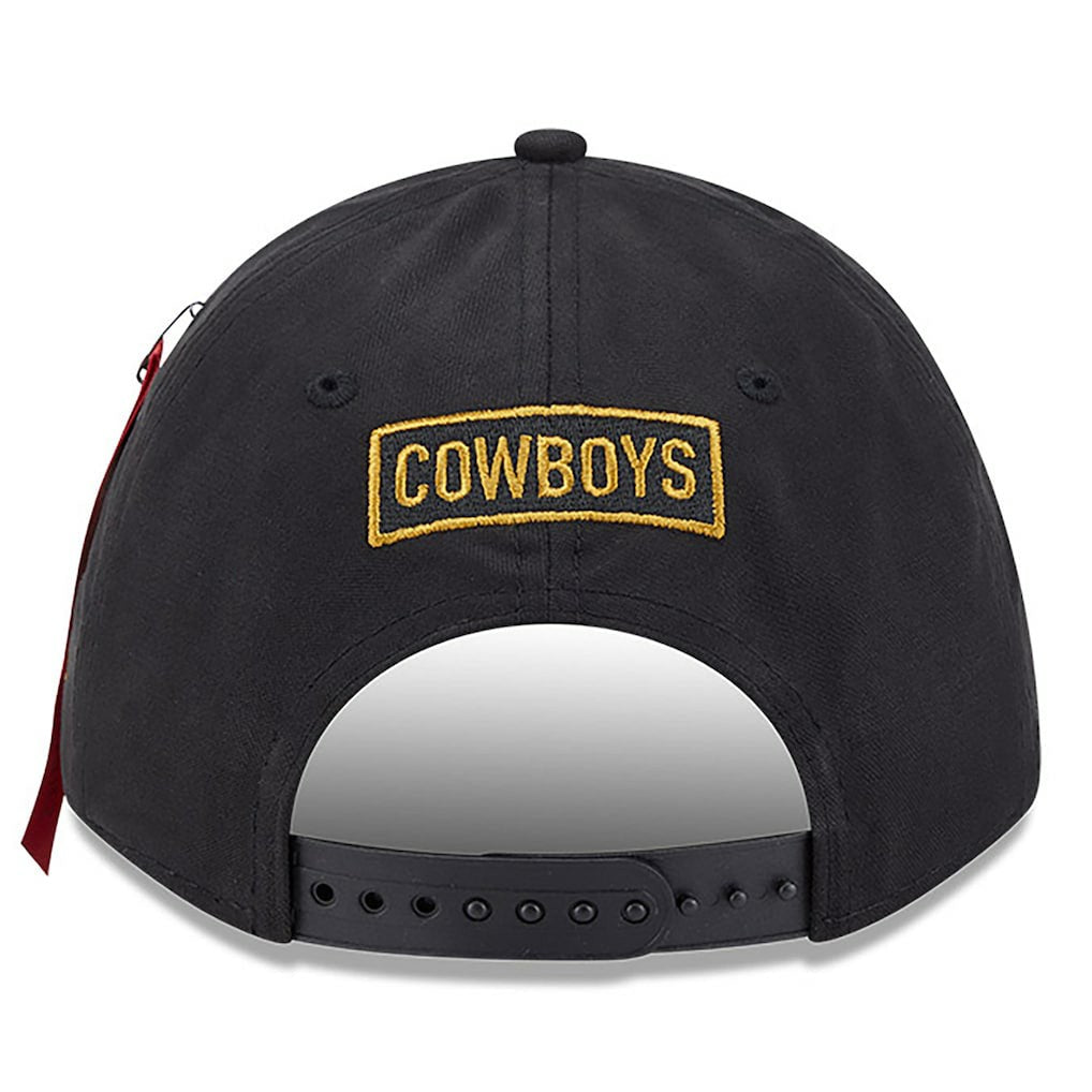 Dallas Cowboys New Era x Alpha Industries A-Frame 9FORTY Adjustable Hat Black | NFL