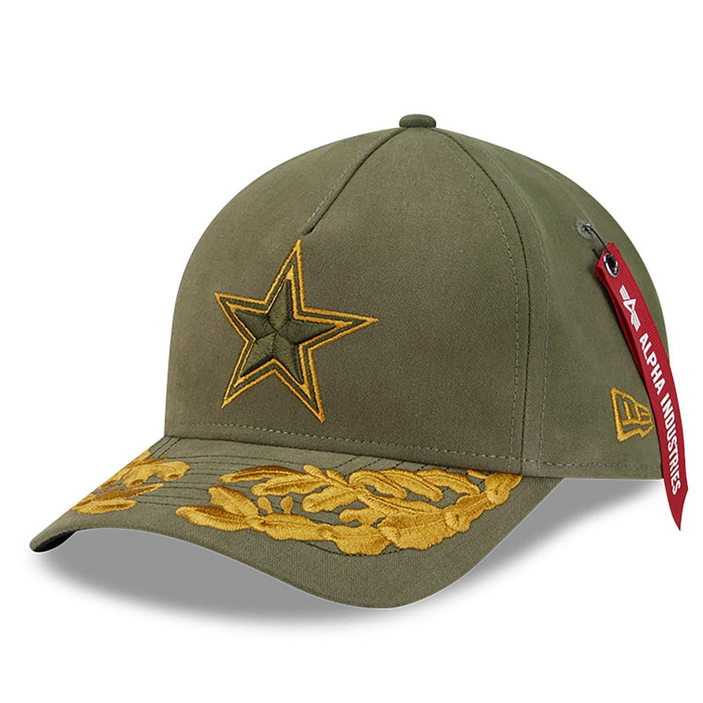 Dallas Cowboys New Era x Alpha Industries A-Frame 9FORTY Adjustable Hat Olive | NFL
