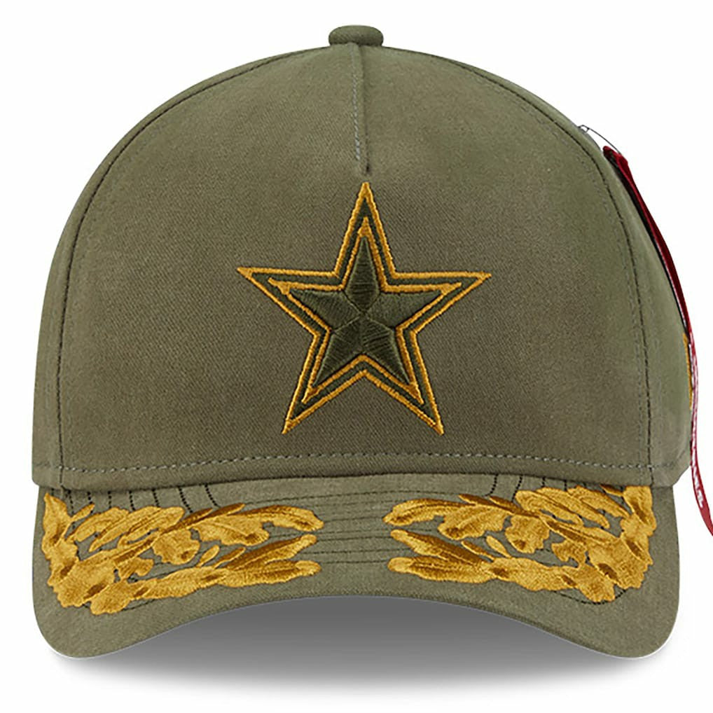 Dallas Cowboys New Era x Alpha Industries A-Frame 9FORTY Adjustable Hat Olive | NFL