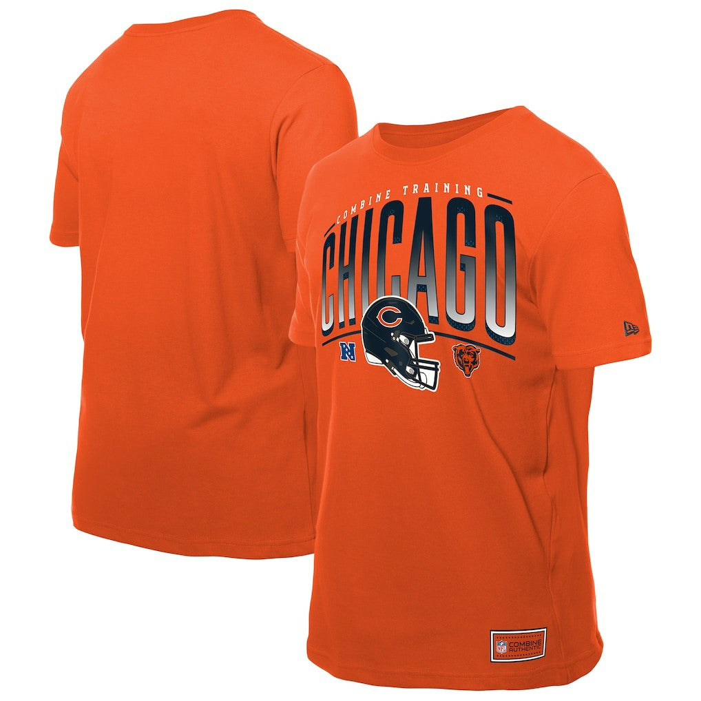 Chicago Bears New Era Combine Authentic Helmet T-Shirt Orange | NFL