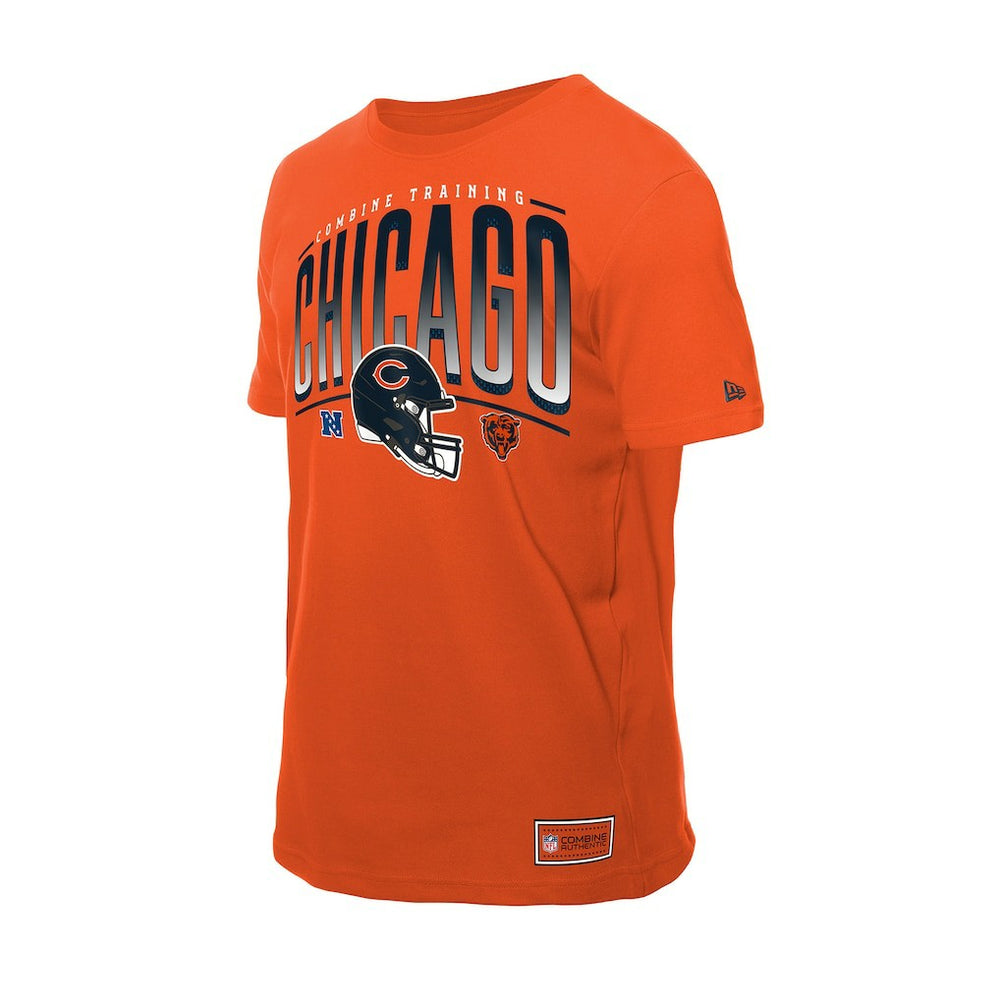 Chicago Bears New Era Combine Authentic Helmet T-Shirt Orange | NFL