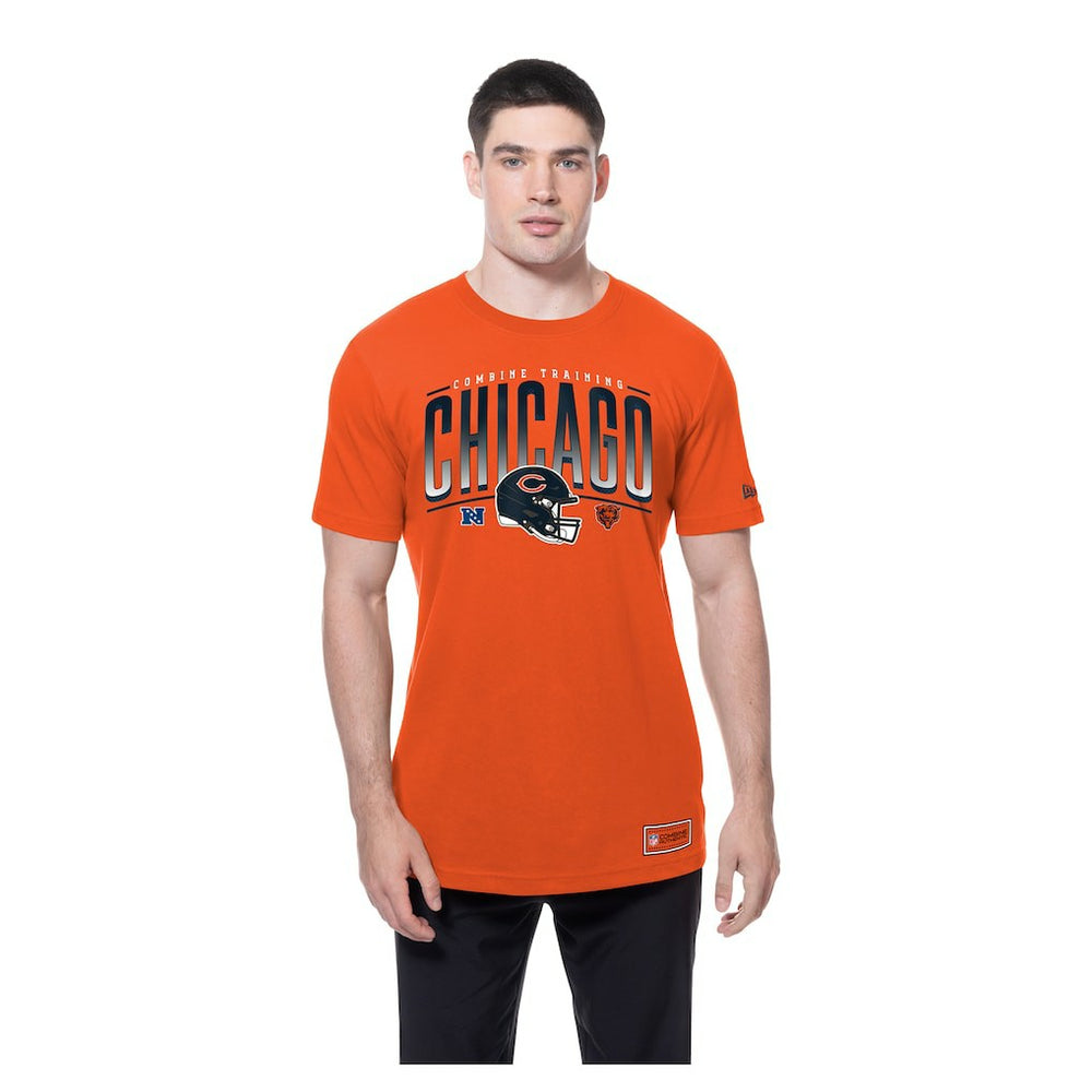 Chicago Bears New Era Combine Authentic Helmet T-Shirt Orange | NFL
