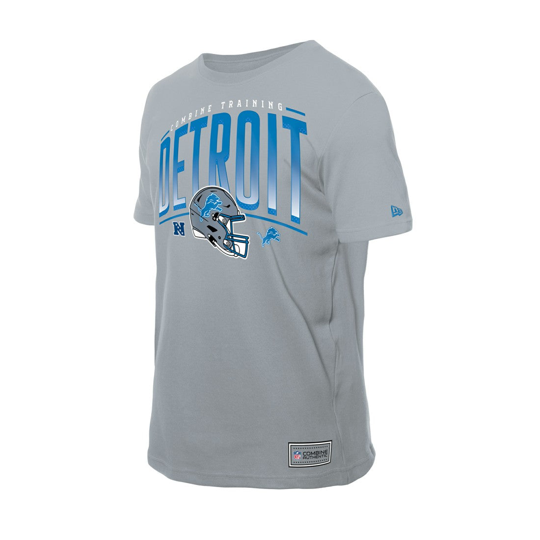 Detroit Lions New Era Combine Authentic Helmet T-Shirt Silver | NFL