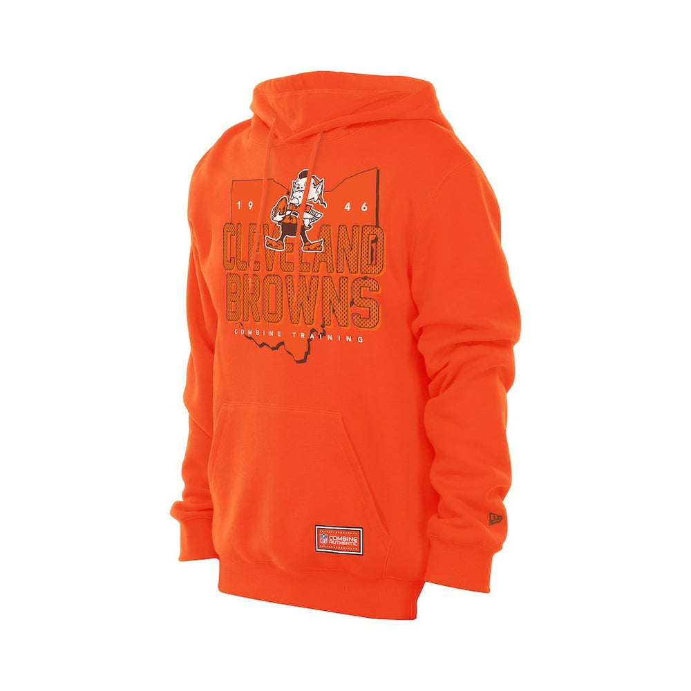 Cleveland Browns New Era Combine Authentic Local State Throwback Hoodie Orange | NFL