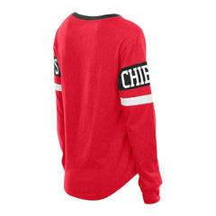 Kansas City Chiefs New Era Women's Plus Size Throwback Lace-Up Long Sleeve T-Shirt Red | NFL