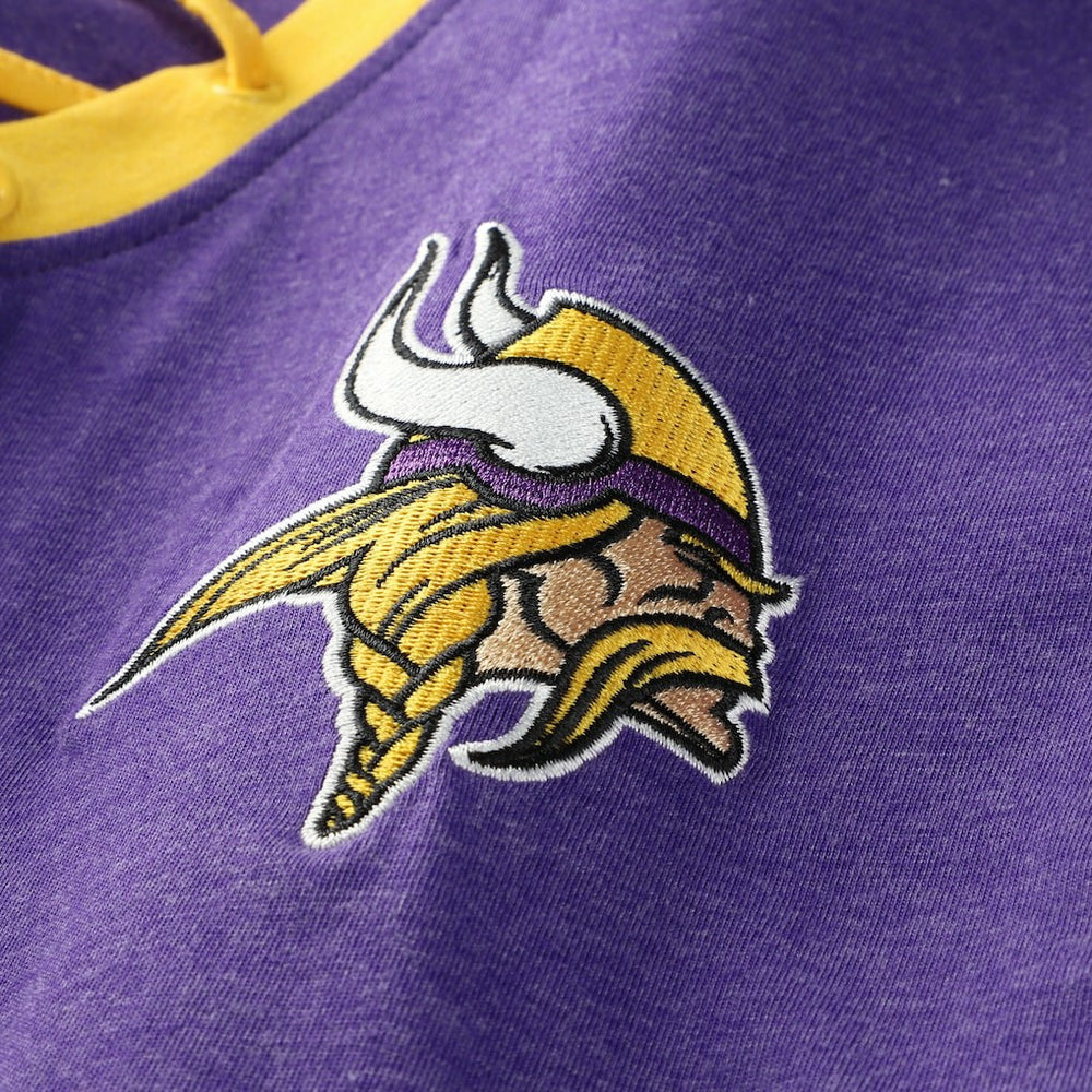 Minnesota Vikings New Era Women's Plus Size Throwback Lace-Up Long Sleeve T-Shirt Purple | NFL