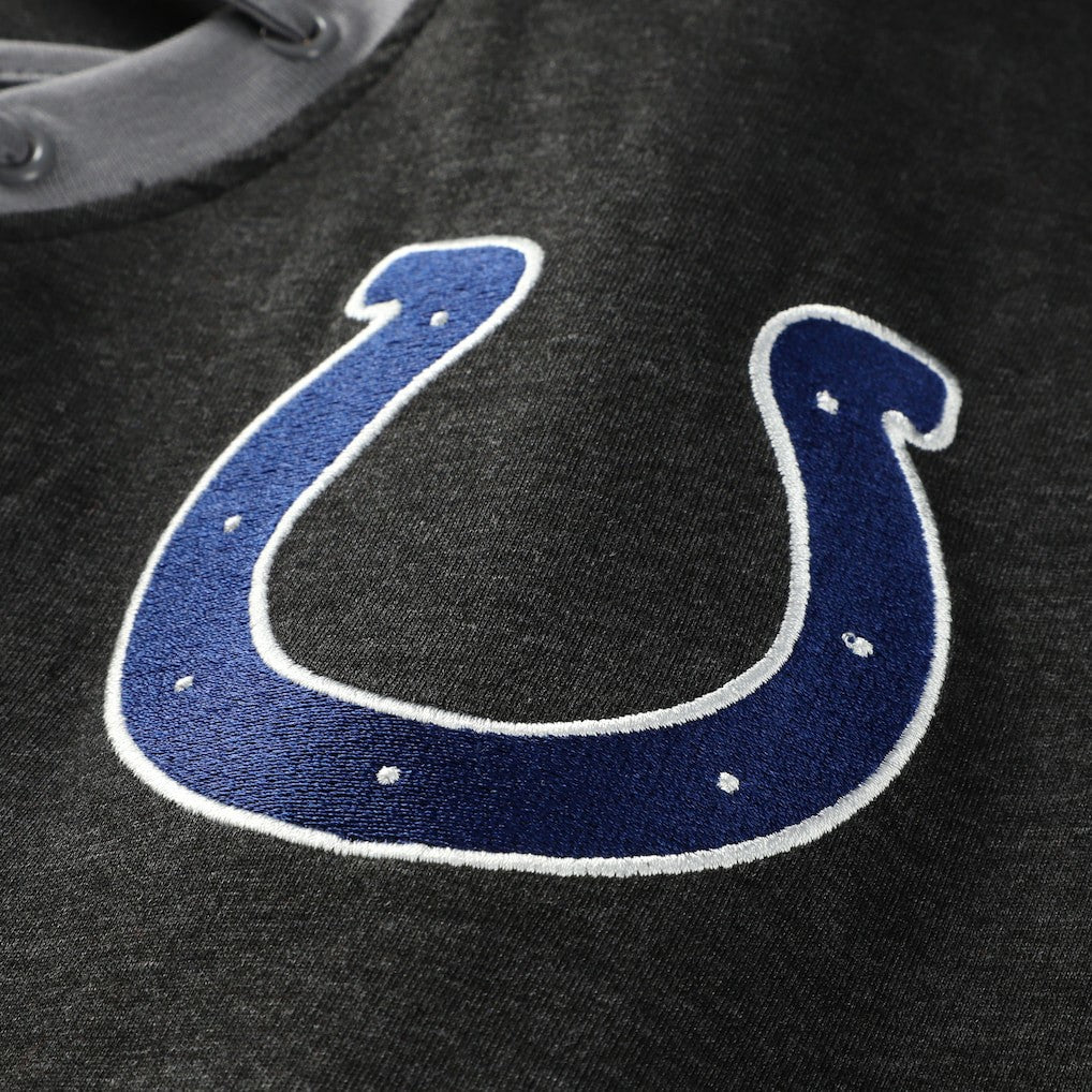 Indianapolis Colts New Era Women's Plus Size Throwback Lace-Up Long Sleeve T-Shirt Black | NFL