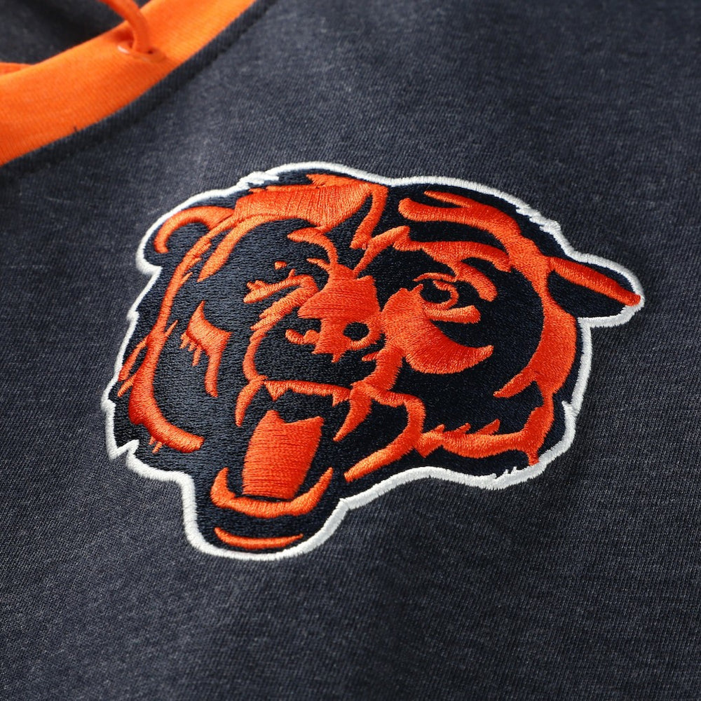 Chicago Bears New Era Women's Plus Size Throwback Lace-Up Long Sleeve T-Shirt Navy | NFL