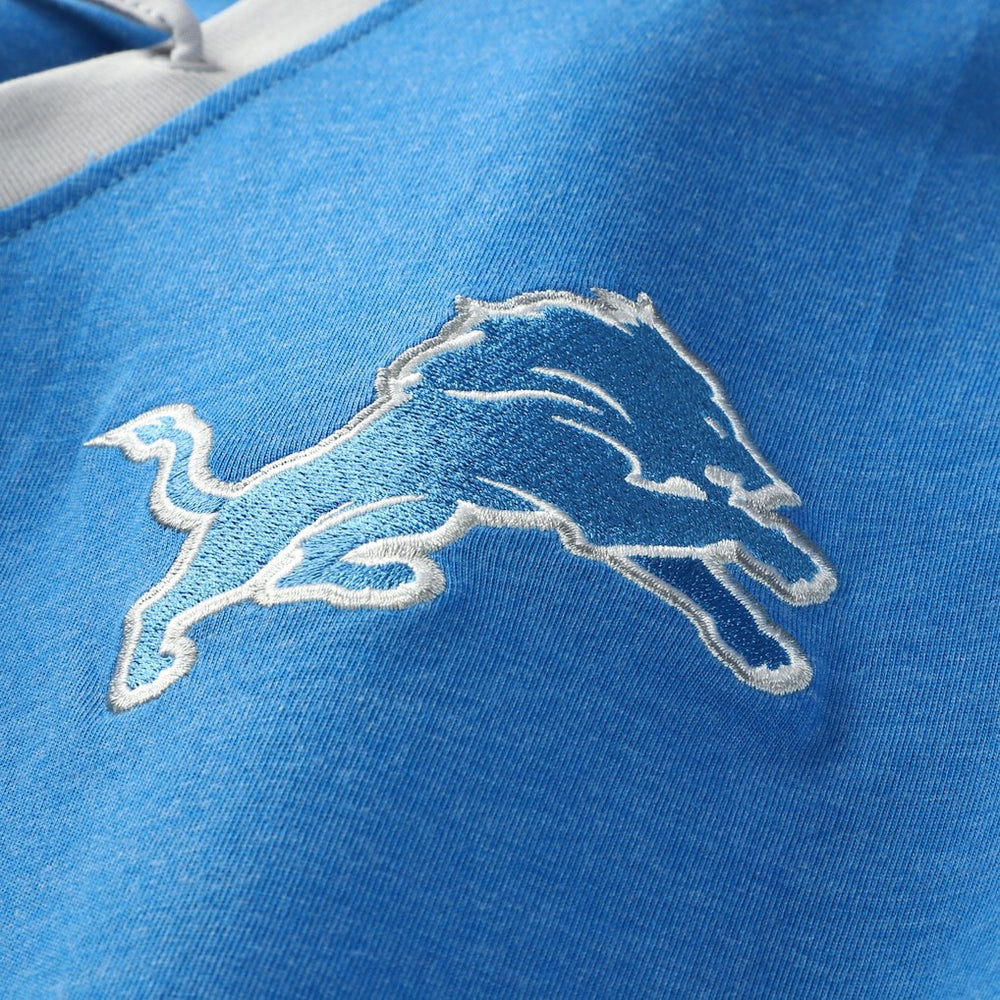 Detroit Lions New Era Women's Plus Size Throwback Lace-Up Long Sleeve T-Shirt Blue | NFL
