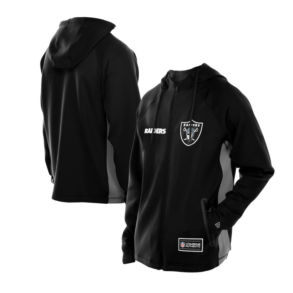 Las Vegas Raiders New Era Combine Authentic Raglan Scuba Full-Zip Hoodie Black | NFL