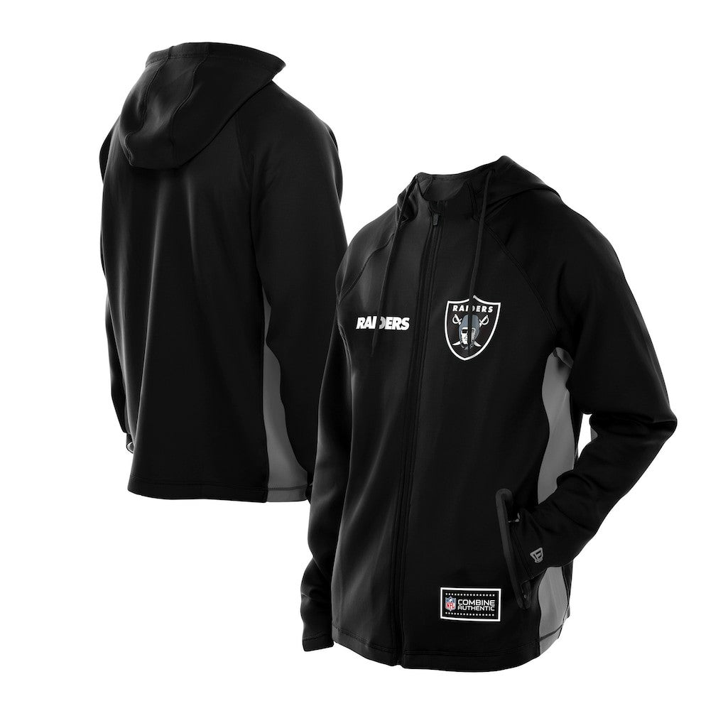 Las Vegas Raiders New Era Combine Authentic Raglan Scuba Full-Zip Hoodie Black | NFL